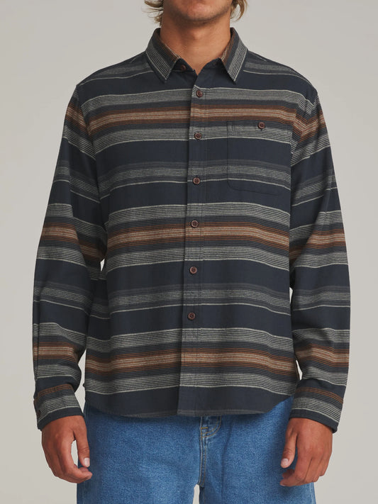 derek flanel black wash