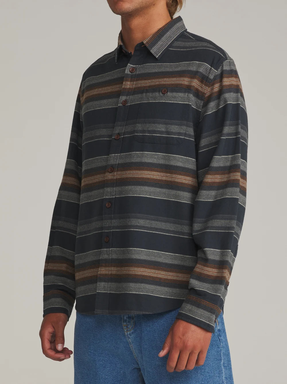 derek flanel black wash
