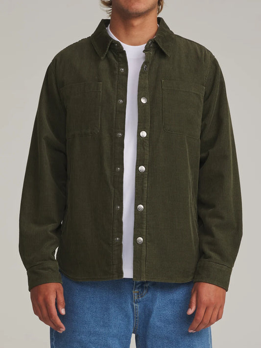 harold corduroy shirt jacket olive