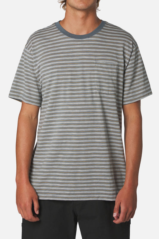 rural pocket tee blue/mustard