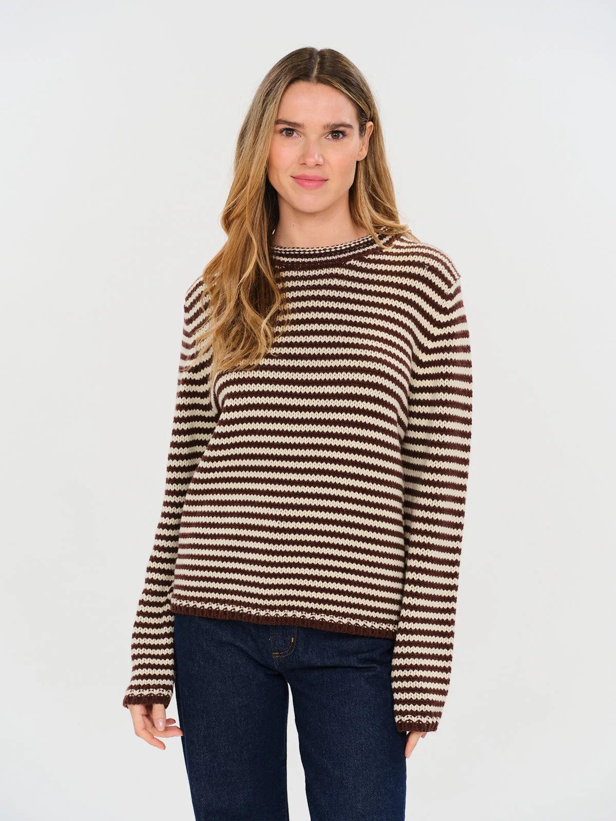 ruby brown oversized stripe knit