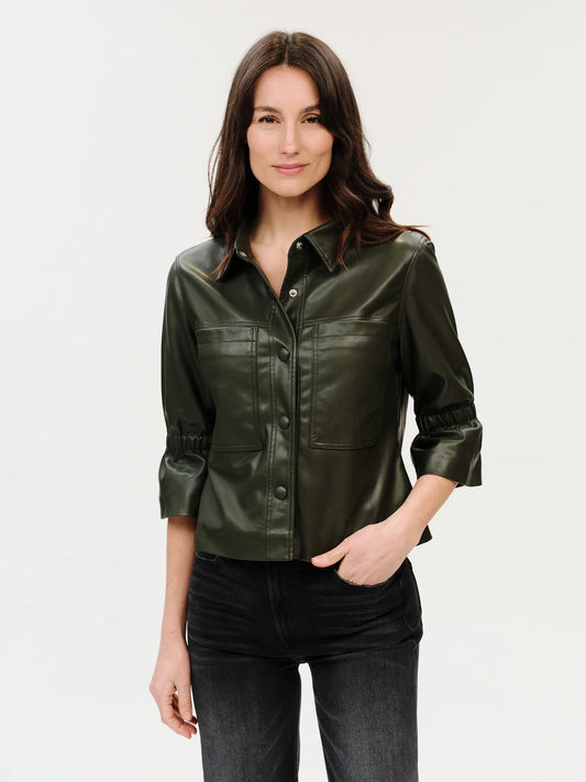 romy olive leather jacket